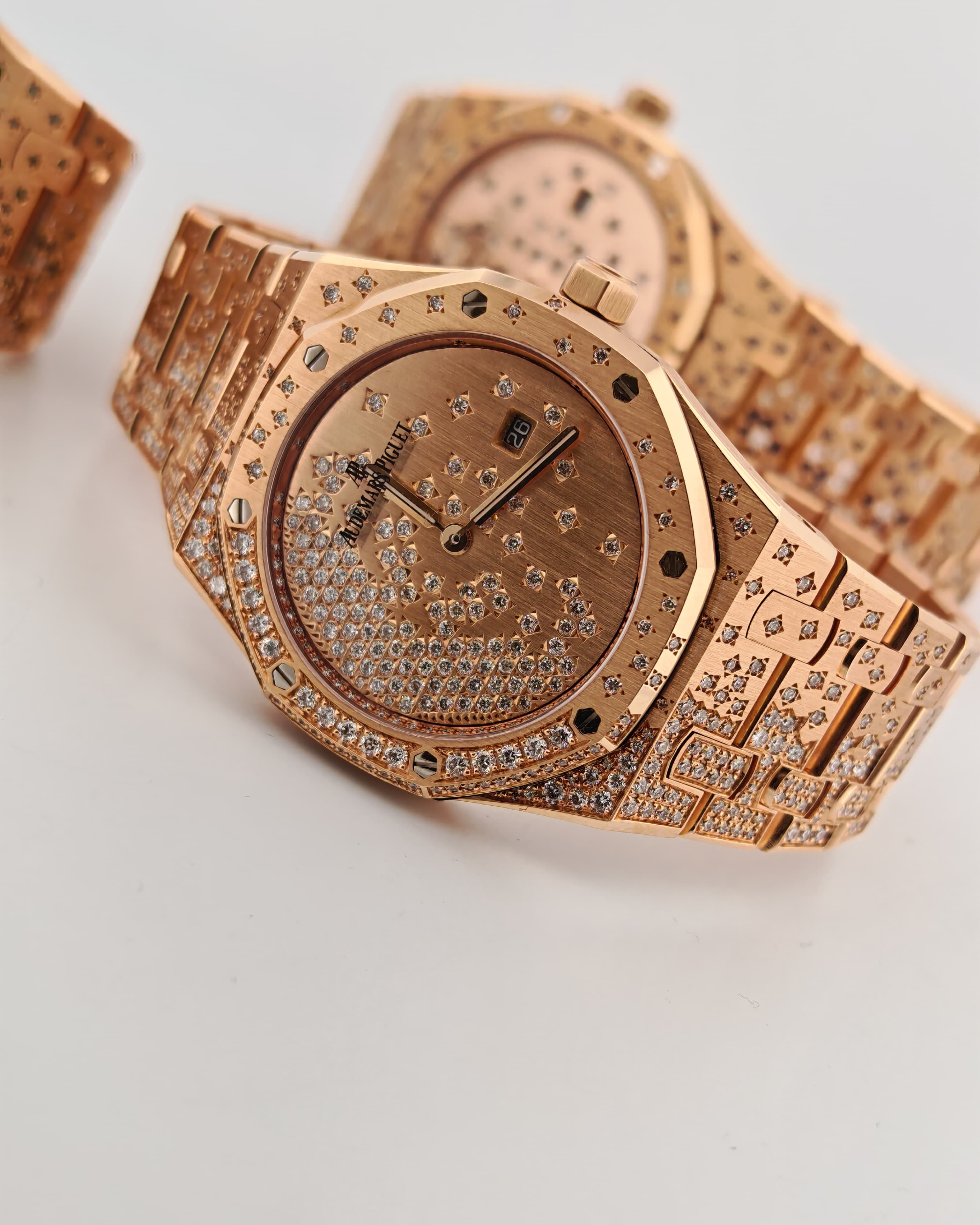 Audemars Piguet Royal Oak Rose Gold Quartz with Custom Diamonds Audemars Piguet 67650OR.OO.1261OR.01