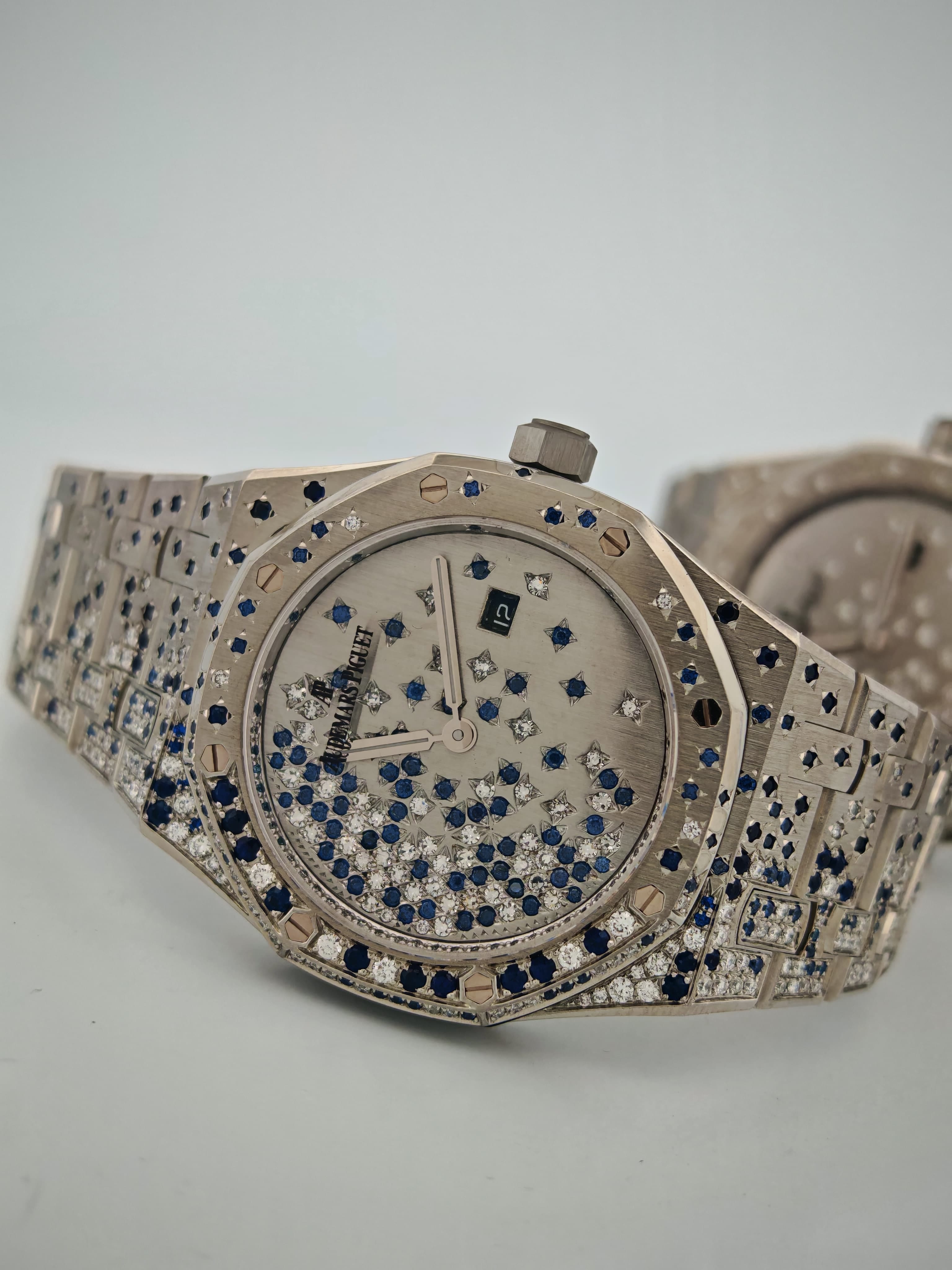 Audemars Piguet Royal Oak Steel Quartz with Custom Sapphire and Diamonds Audemars Piguet 67650ST.OO.1261ST.01