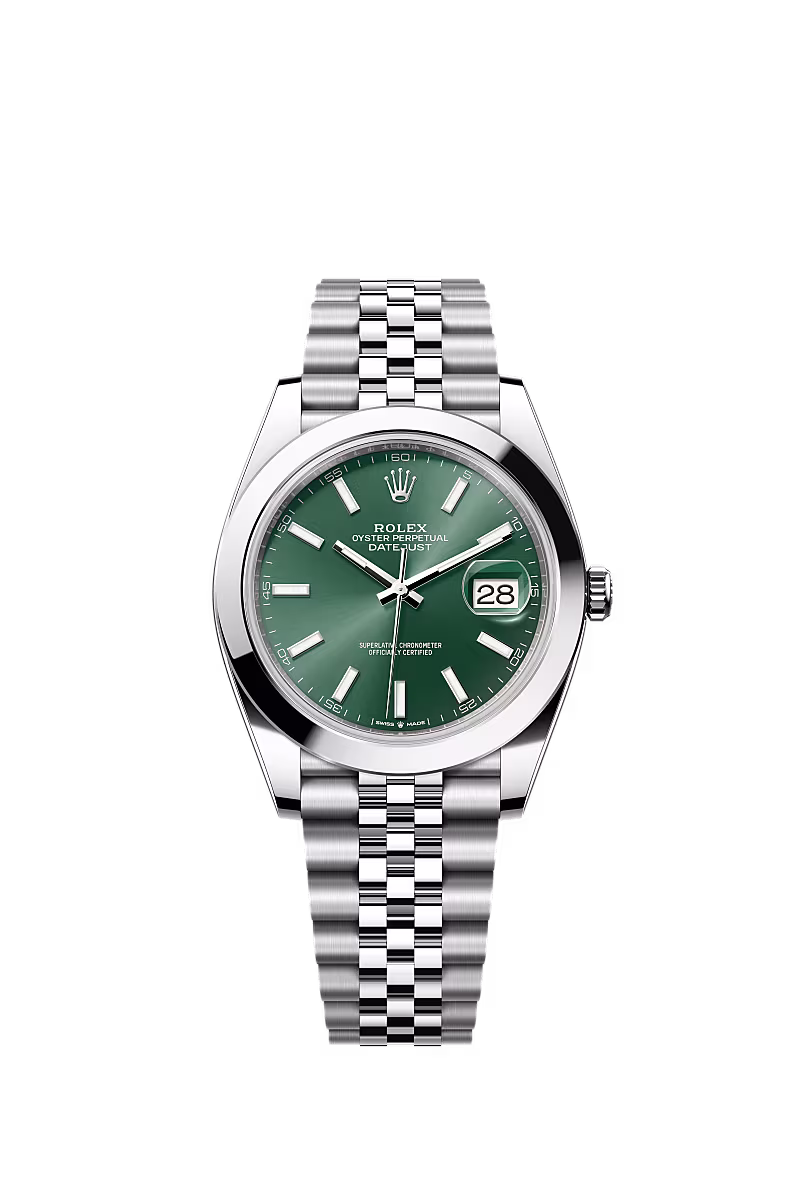 رولكس ديت جست 41mm أويستر ستيل ميناء أخضر 126300