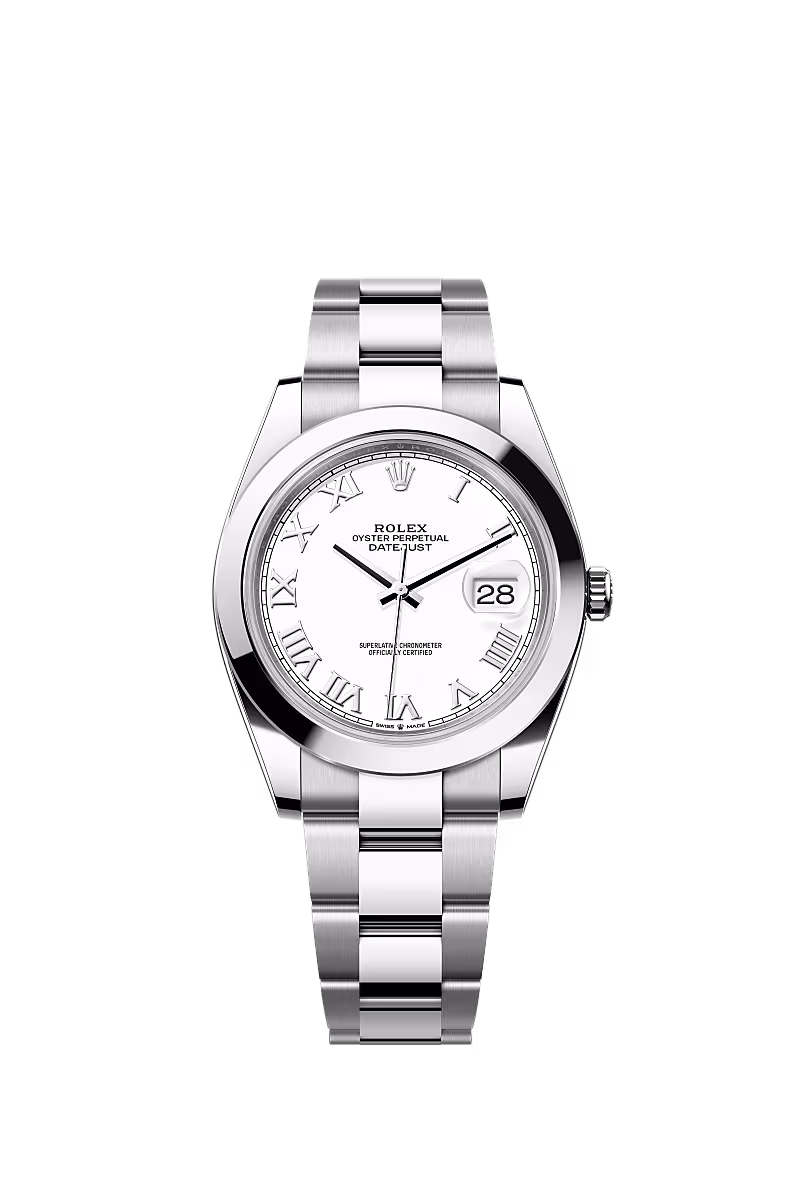 ساعة Rolex Datejust 41 mm White Roman Dial 126300