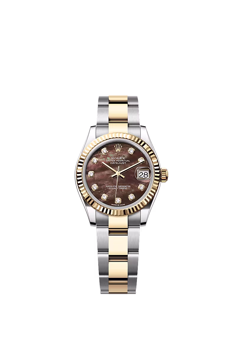 رولكس ديت جست 31mm ستيل وذهب أصفر ميناء عرق اللؤلؤ أسود 278273