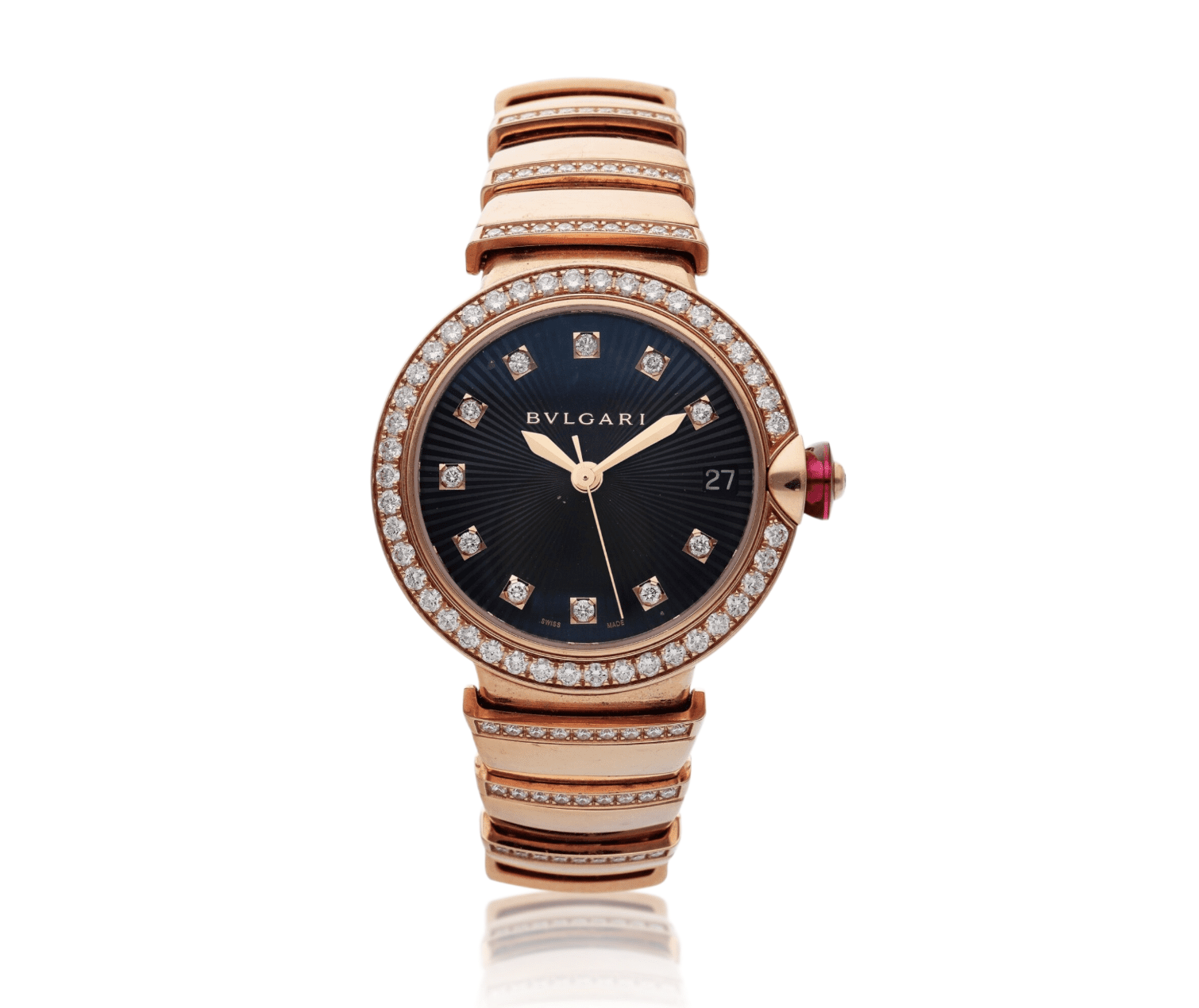 Bvlgari Lvcea 33 mm Black Dial Diamond 102191