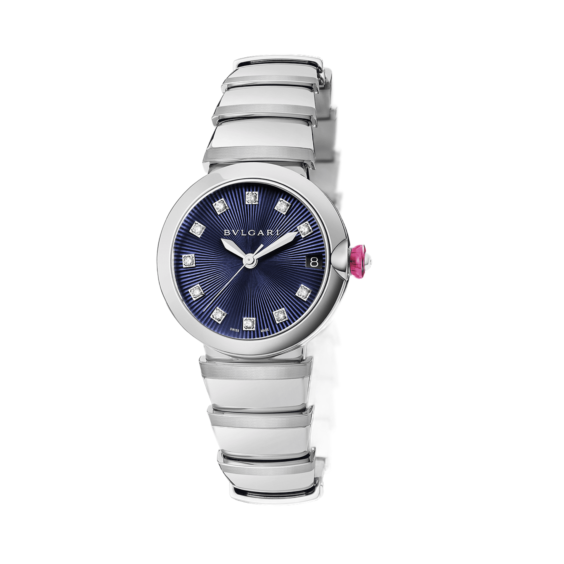 Bvlgari Lvcea 33mm Stainless Steel Blue Diamond Dial Ladies’ Watch 102564