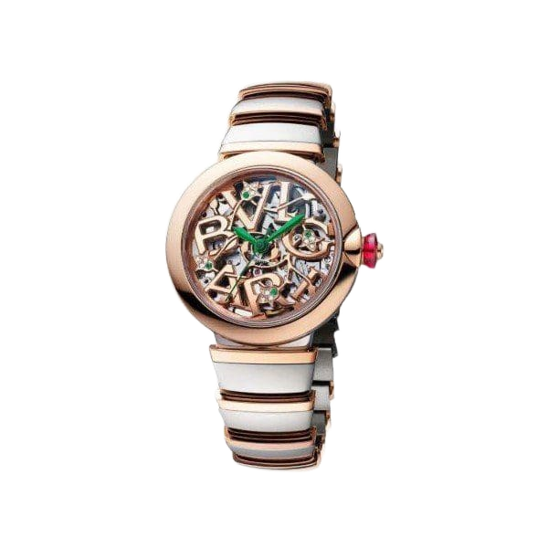 Bvlgari Lvcea Skeleton 33Mm Stainless Steel/18Kt Rose Gold 103028