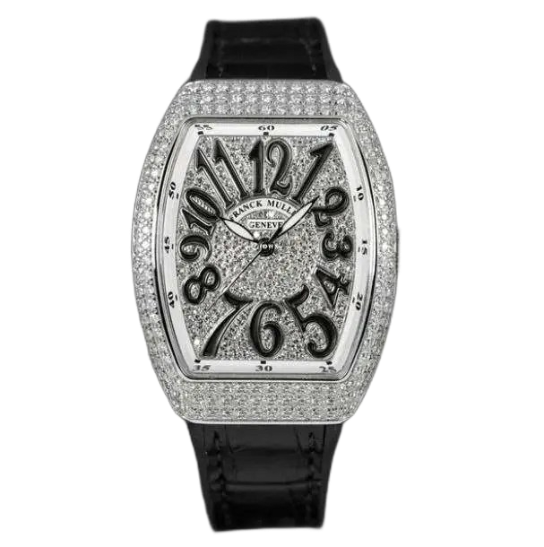 ساعة فرانك مولر فانغارد كلاسيك نسائية سوداء - ألماس مخصص V35 QZ AC NR – Custom Fixing Diamonds
